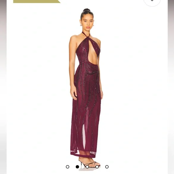 Lyra maxi dress in dark cherry